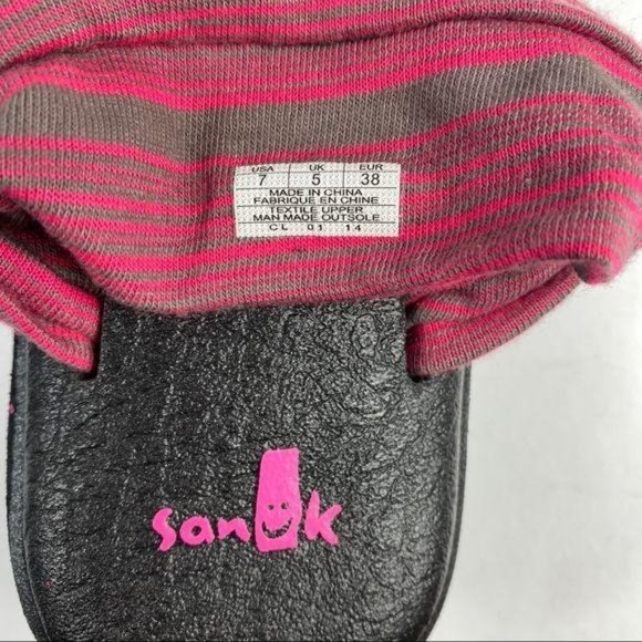 Sanuk Yoga Mat Sling Sandals Fabric Thong Flip Flop Womens Size 7 - Picture 7 of 8